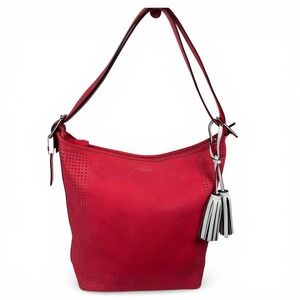 Coach Legacy Perforated Leather Penny Shoulder Bag Deep Pink K1276-22752